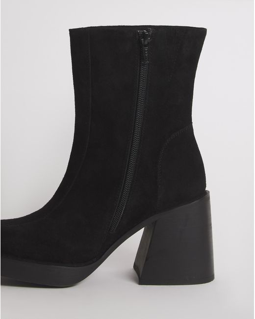 Simply Be Black Platform Ankle Boots Wide