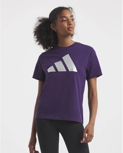 Adidas Blue Large Logo Training T-Shirt