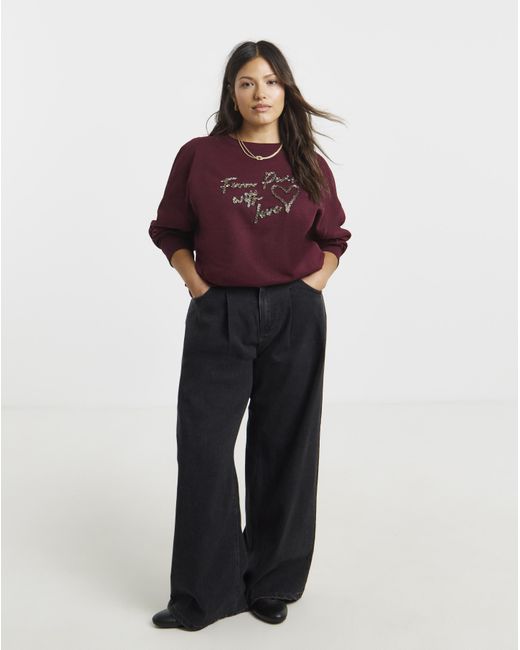 Simply Be Red From Paris With Love Graphic Sweat