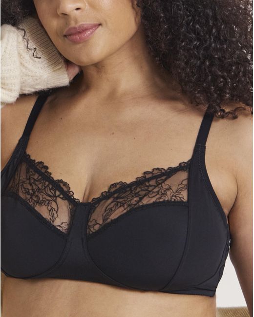Pretty Secrets Black Rosalie Full Cup Non Wired Bra