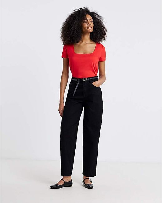 Simply Be Red 2 Pack Soft Touch Square Neck Tops