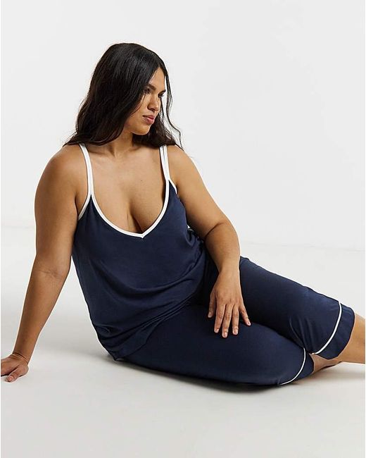 Pretty Secrets Blue Poly Viscose Culotte Set