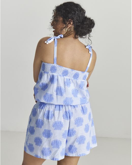 MAGISCULPT Blue Shell Print Playsuit