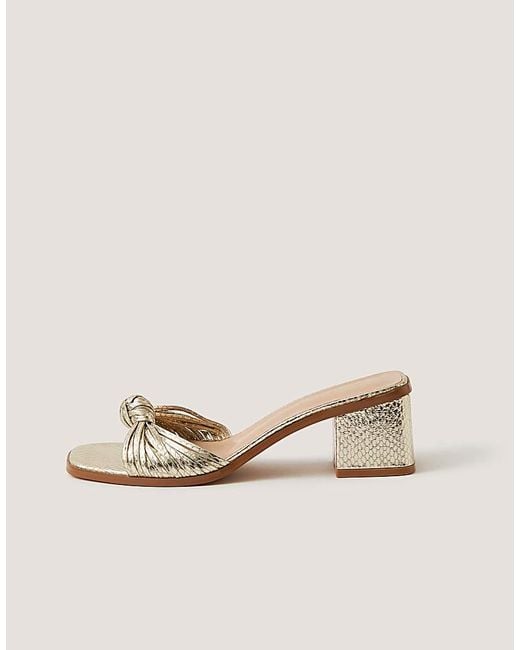 Monsoon Natural Gwen Knot Metallic Mules