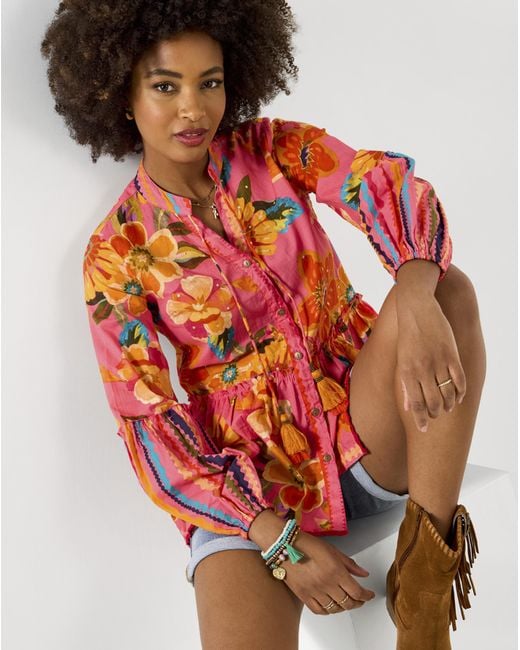 Joe Browns Red Sunshine Days Printed Top