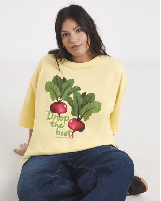 Simply Be Green Beetroot Graphic T-Shirt