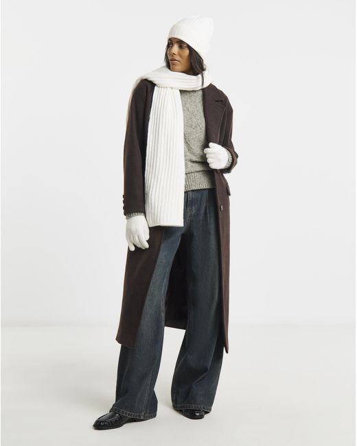 JD Williams Natural Sequin Detail Scarf, Hat & Glove Set