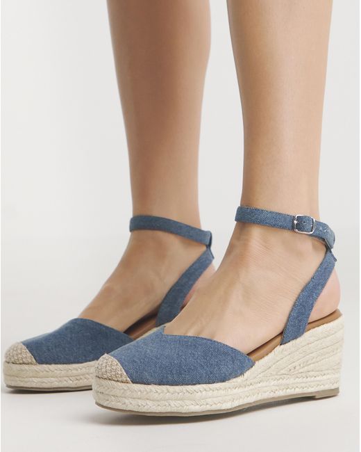 Simply Be Multicolor Closed Toe Buckle Espadrille Wedges Wide