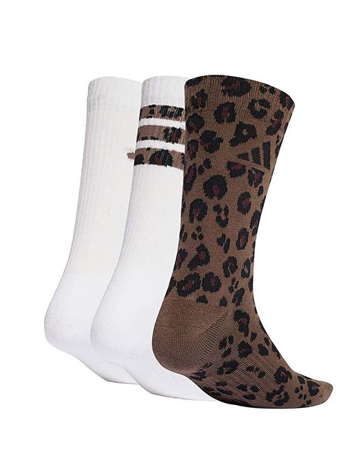 Adidas Multicolor 3 Pack Leopard Print Socks