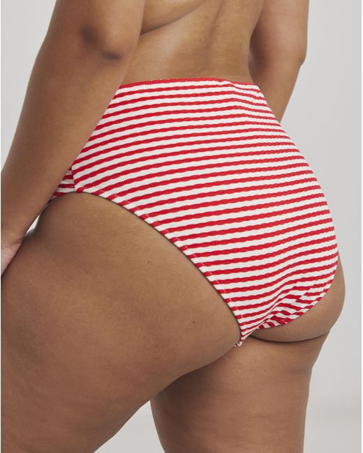 Simply Be Red Contour High Leg Bikini Brief