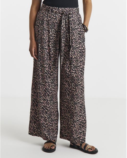 Simply Be White Linen Palazzo Trouser