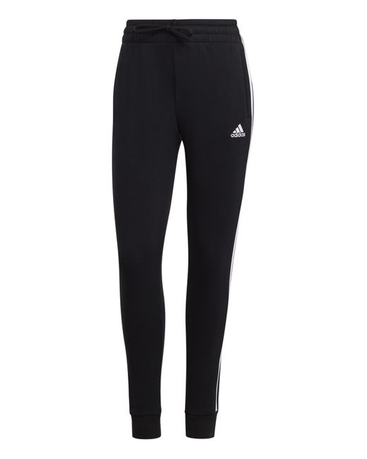 Adidas White 3 Stripes Fleece Pants