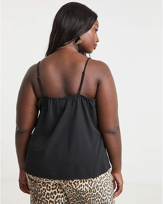 Simply Be Black V Neck Cami