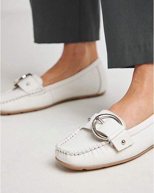 JD Williams Gray Leather Driving Moccasin Ex Wide