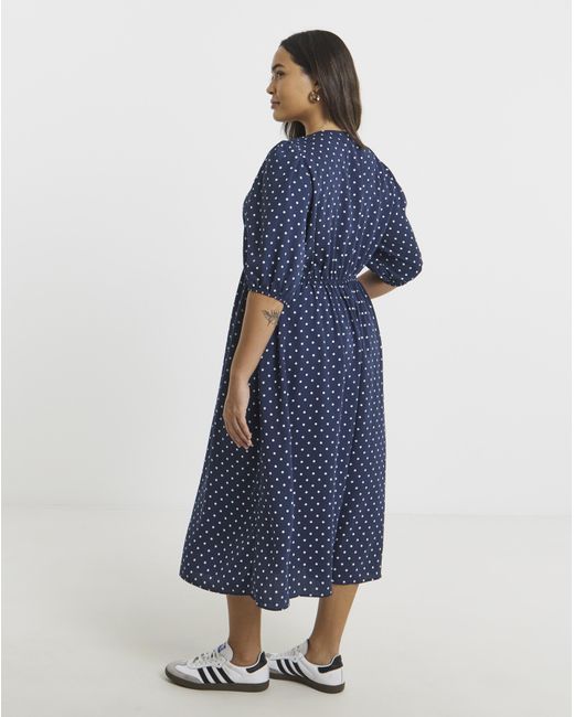 Simply Be Blue Button Through Midi Dress