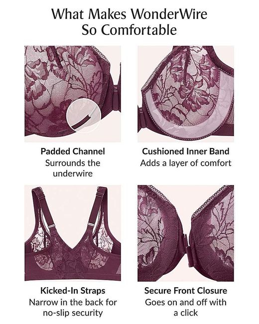 Glamorise Purple 9246 Wonder Wire Bra