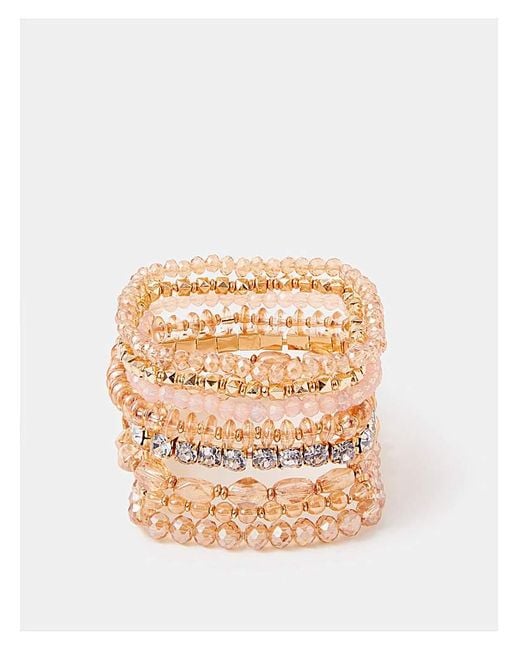 Accessorize White Beaded Stretch Bracelets