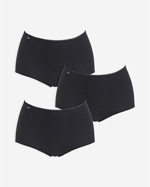 Sloggi Black 3Pk Microfibre Maxi Knicker