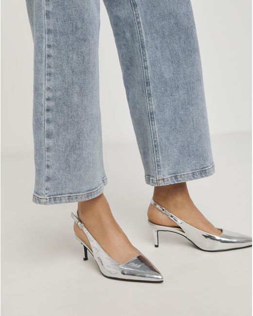 Simply Be Blue Pointed Toe Slingback Exwide