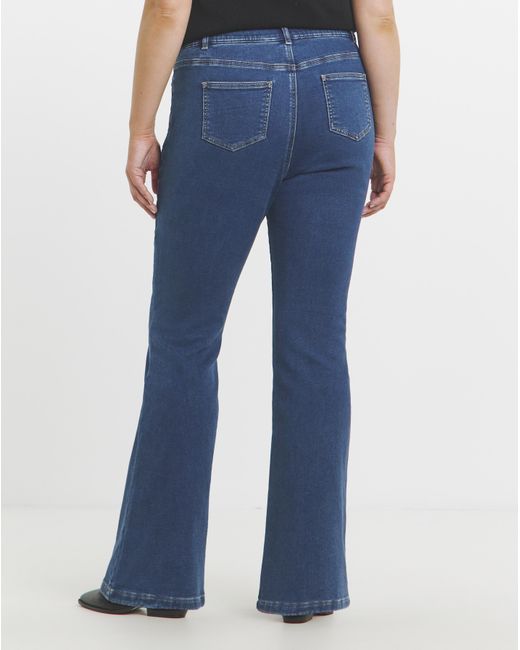 Simply Be Blue Fleece Lined Cosy Flare Leg Jeans