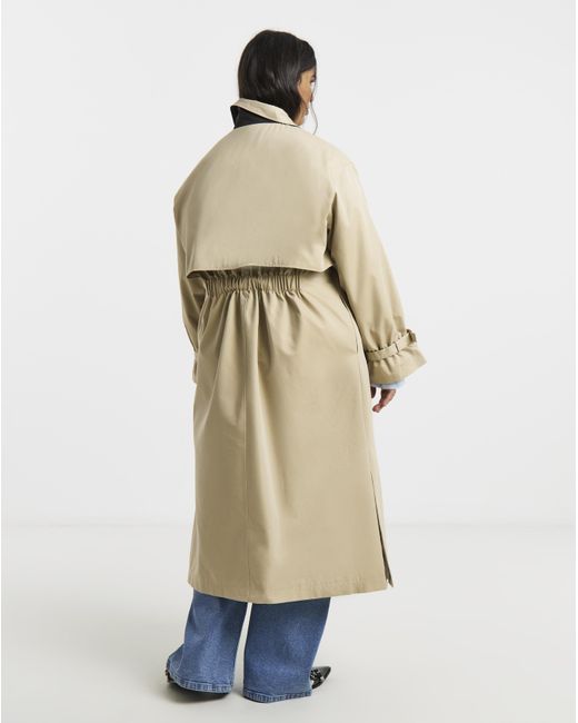 Simply Be Blue Premium Maxi Trench Coat