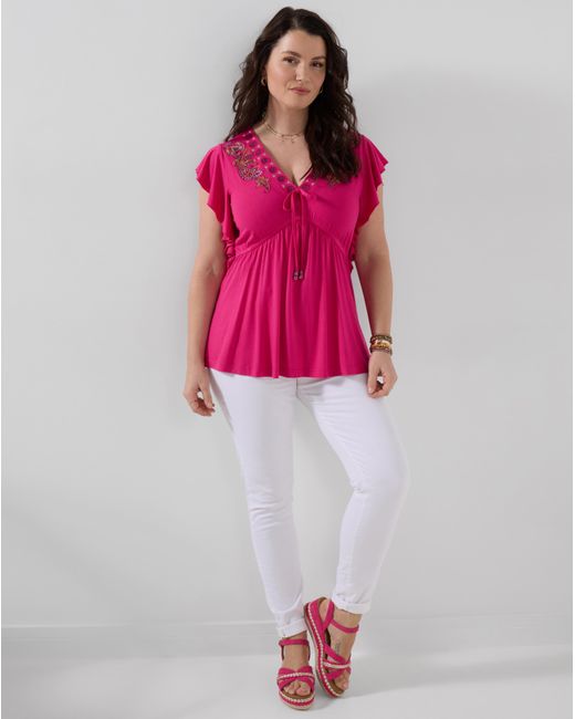 Joe Browns Pink Emily Embroidered Jersey