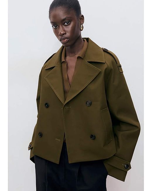 Mango Green Cropped Trenchcoat