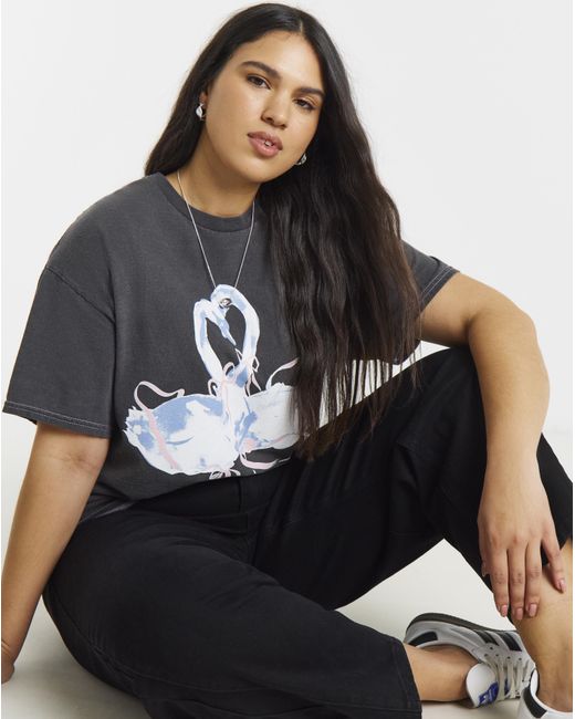 Simply Be Black Swan Graphic T-Shirt