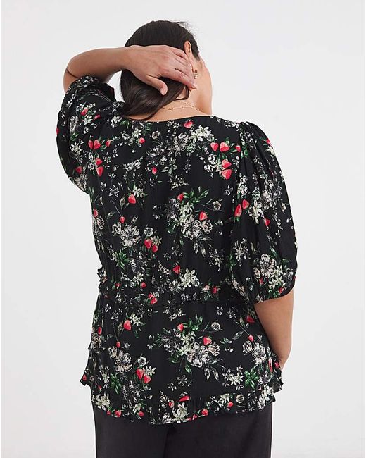 Simply Be Black Crinkle Blouse