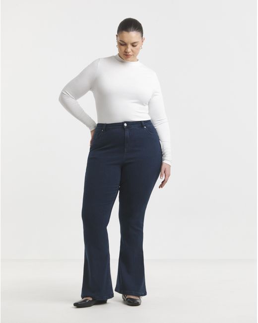Simply Be Blue Flared Highwaist Super Stretch
