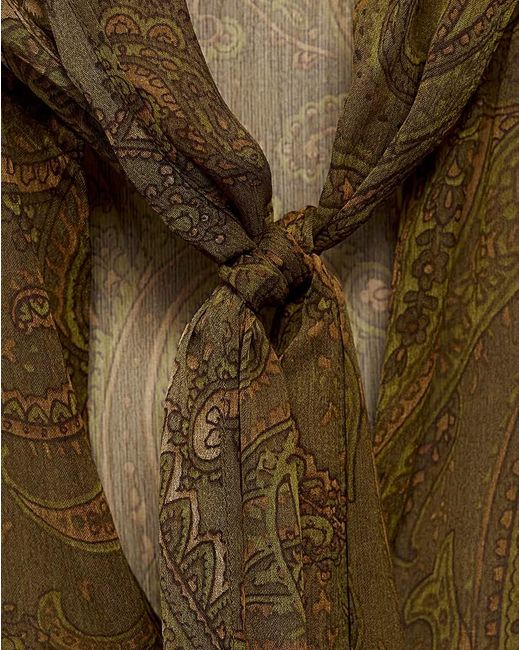 Mango Green Oak Bow Printed Blouse