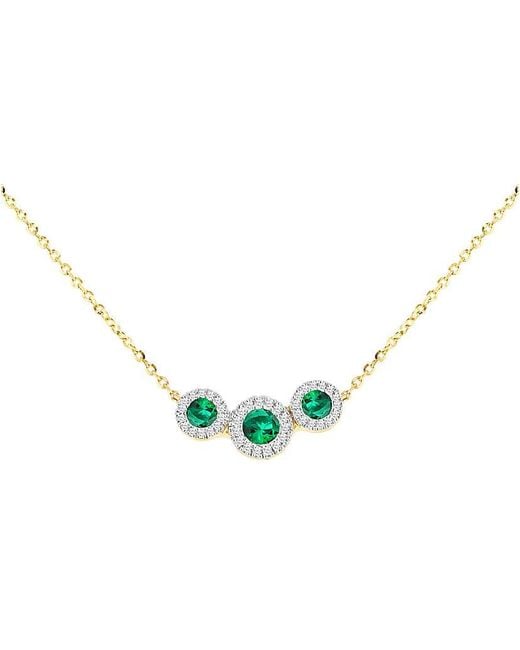 iJewel Metallic 9Ct Lab Diamond Emerald Nkl