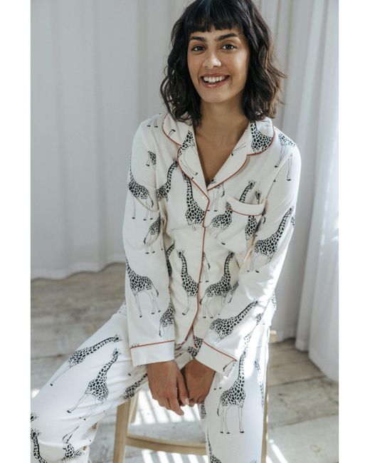Chelsea Peers White Button Up Pj Set
