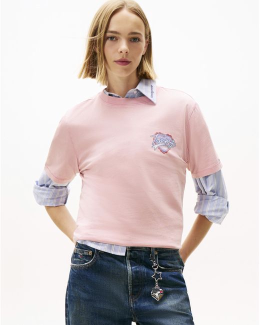 Tommy Hilfiger Pink Washed Heart T-Shirt