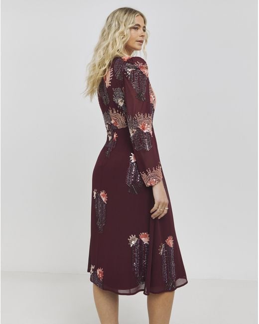 Joanna Hope Red Deco Beaded Dress