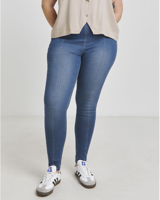 Simply Be Blue Seamed Skinny Jeggings