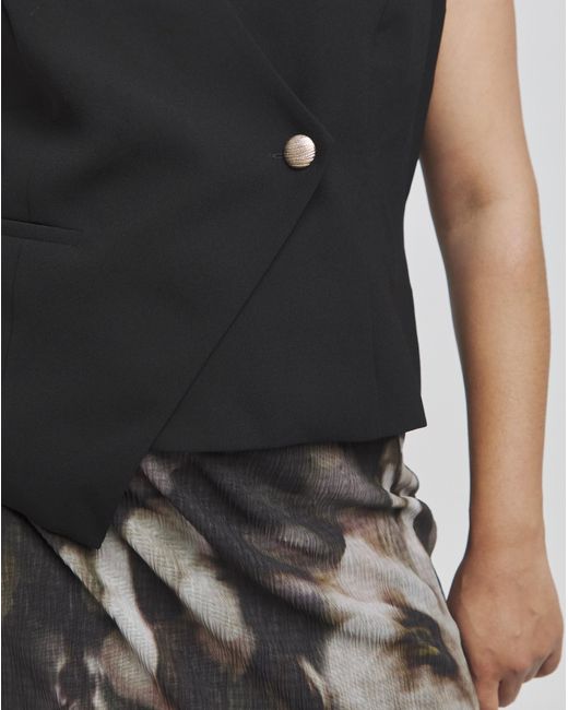 Joanna Hope Black Asymmetric Waistcoat