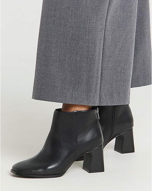 Simply Be Gray Outside Zip Ankle Boot Wide