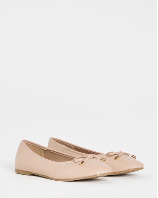 Simply Be Blue Square Ballerina Shoe Ex Wide