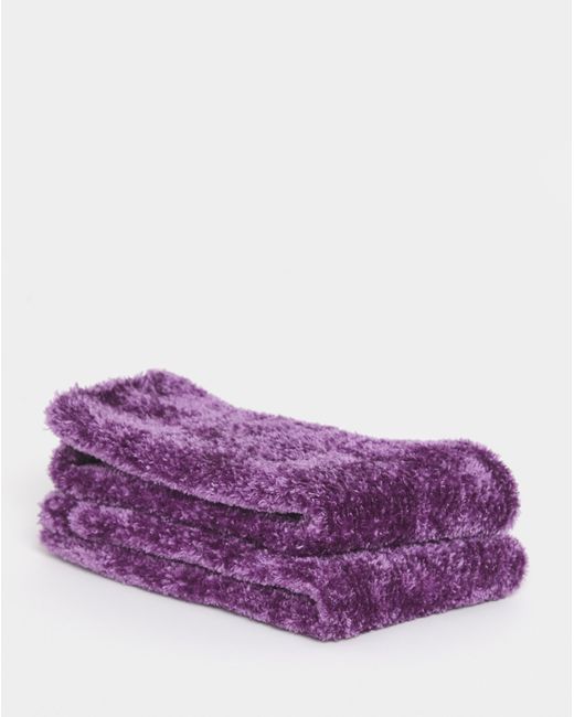Pretty Secrets Purple Chenille Cosy Socks