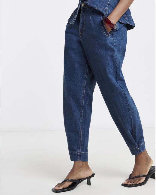 Simply Be Blue Tapered Adjustable Hem Jean