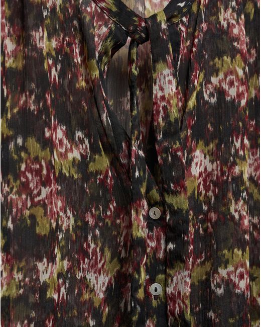 Mango Multicolor Semi- Transparent Flowy Blouse