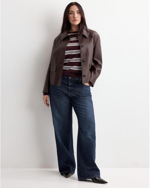 Mango Brown Faux Leather Jacket