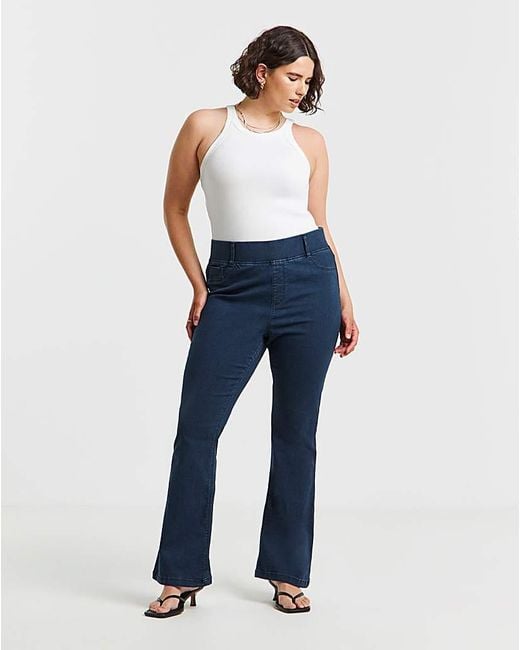 Simply Be White Flared Pull On Jeggings