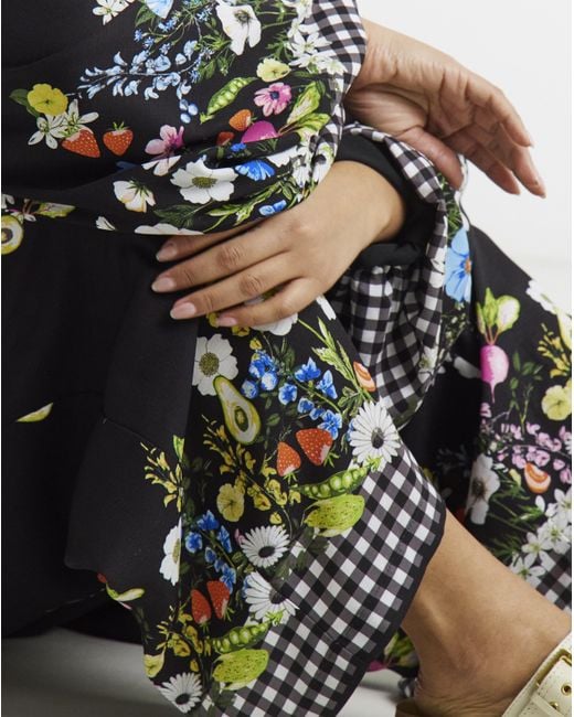 Simply Be Blue Fruit & Veg Print Trouser