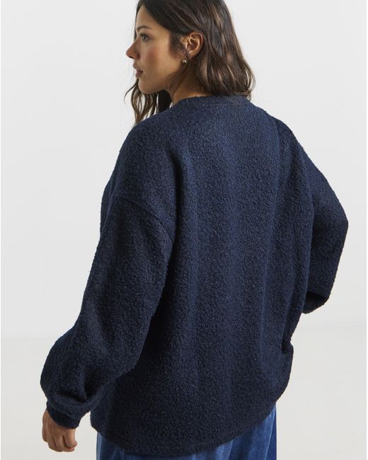 Simply Be Blue Boucle Jumper