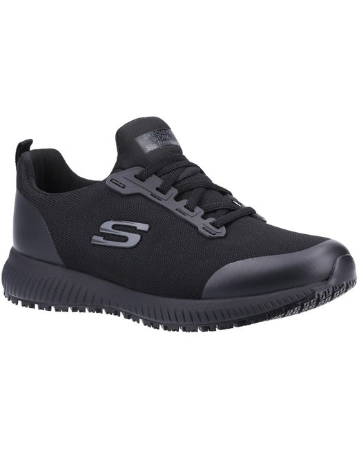 Skechers Workwear Black Skechers Squad Wide Sr Occupational Shoe