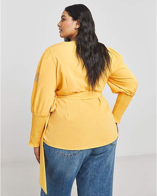 Simply Be Metallic Embroidered Wrap Top