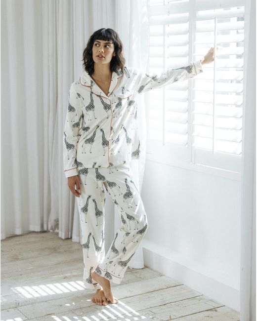 Chelsea Peers White Button Up Pj Set