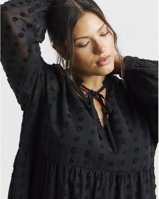 Simply Be Blue Dobby Smock Dress